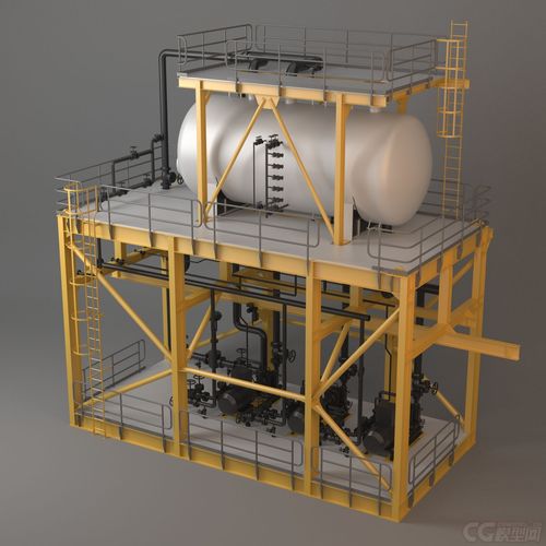 三组大型工业设备工厂组件管路管道化工厂工厂罐子工业设备压力罐管路